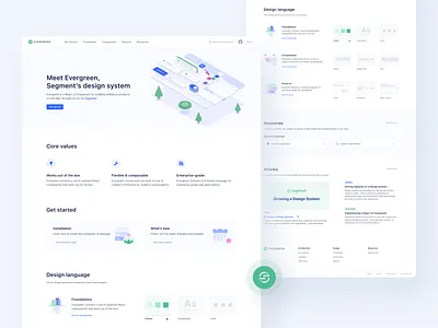 🌲 Segment — Evergreen Documentation animation clean colors components development documentation evergreen hero illustration landing page landingpage product segment tonik typography ui ux visual website website design