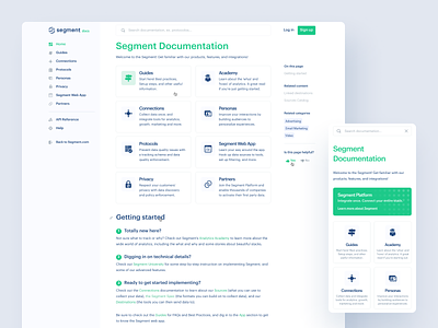 Segment — Docs branding catalog clean data data app developer development documentation experience interface landing page segment tonik ui uiux user ux visual website website design