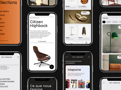The woods app appdesign branding design digitaldesign flat furniture interface lights mobile shop typography ui web website