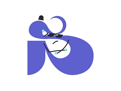 Letter S has got some style 😎 adobe illustrator alphabet alphabet s cool cute design emoji face glasses hat illustration minimal purple s stylist tiny typography