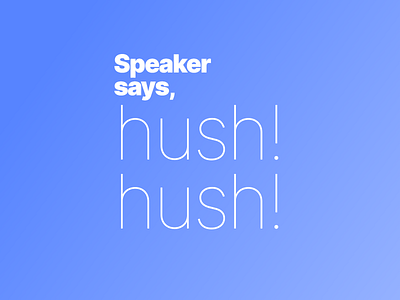 hush hush! text typography