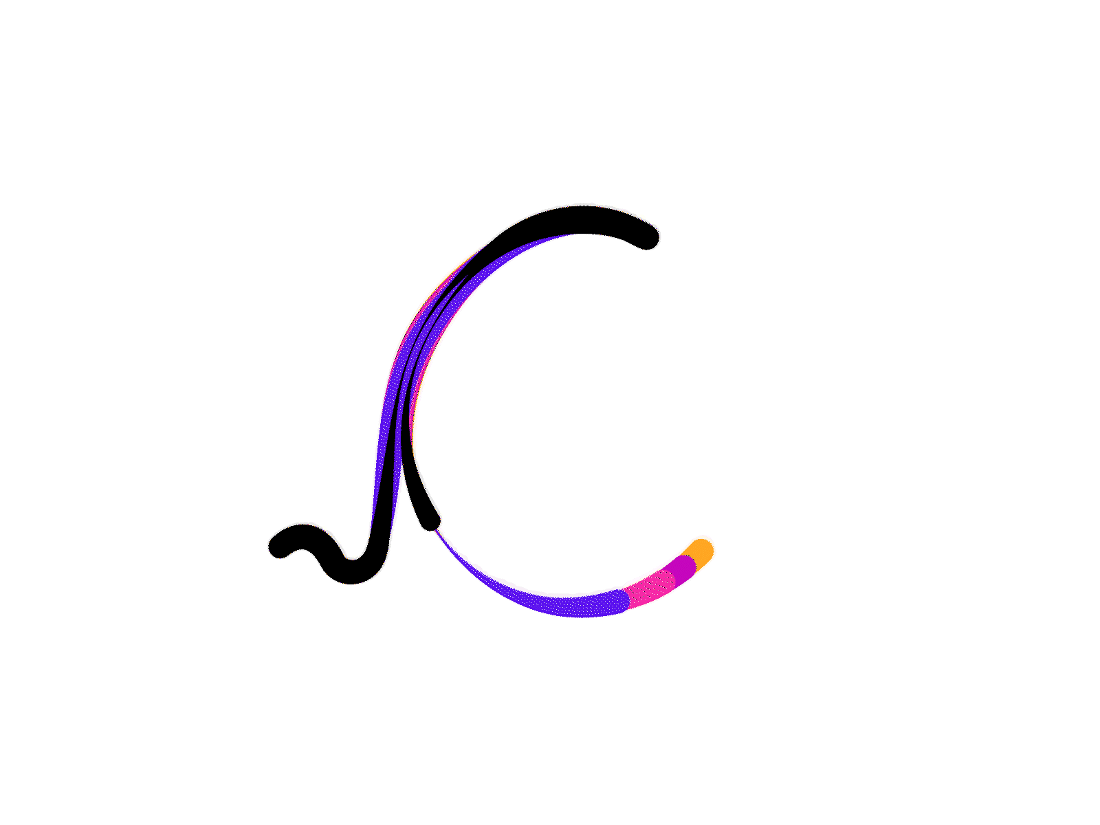 C, As I write it (often!) alphabet animation c colorful stroke type typeface typography