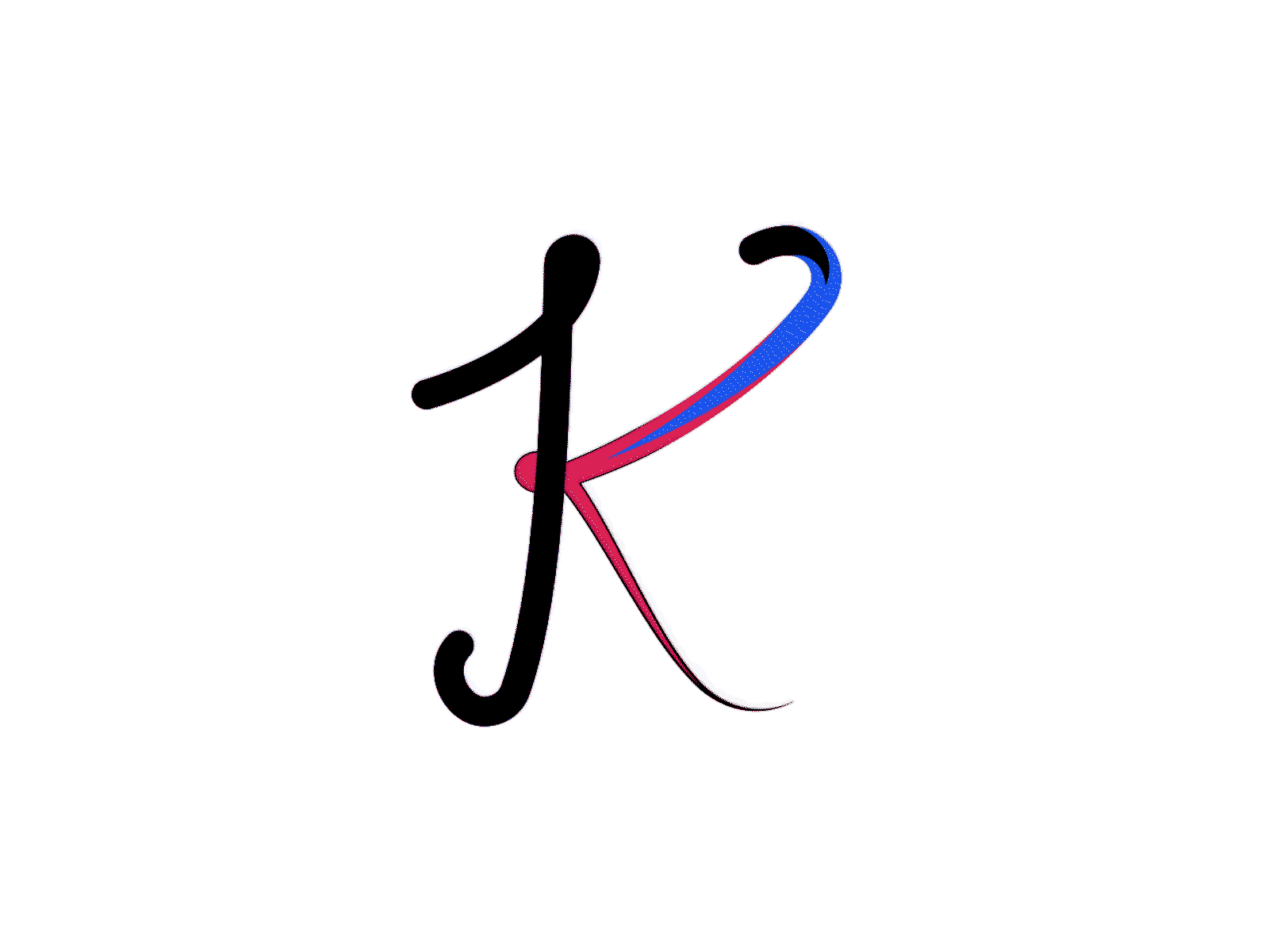 K, As I write it (mostly!) adobe illustrator animation illustration letter k minimal typography