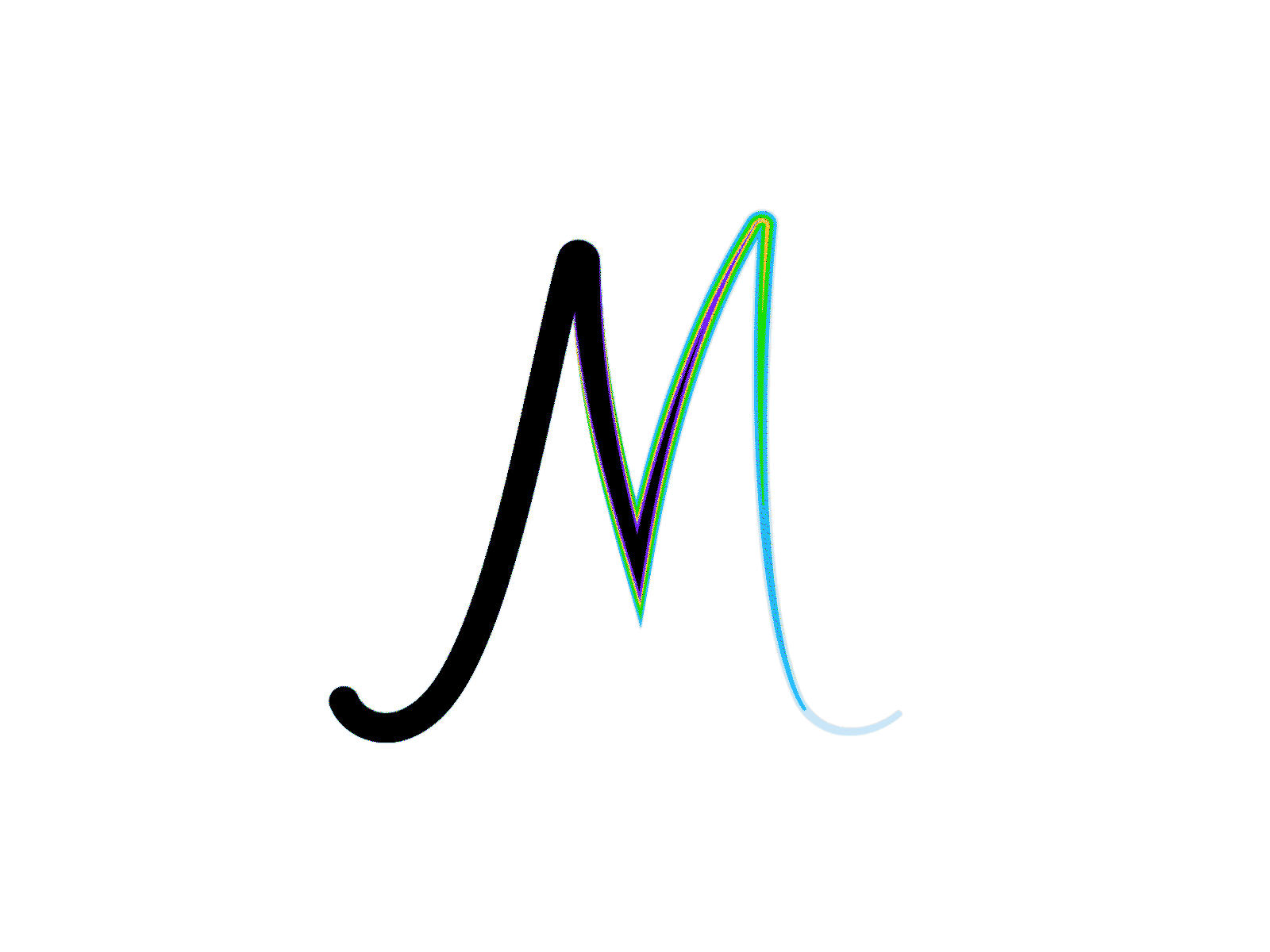 M, As I write it (often!) adobe illustrator animation design illustration letter m typography
