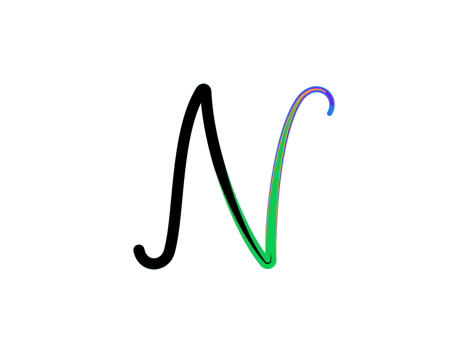 N, As I write it (occasionally!) adobe illustrator animation design illustration letter n minimal typography typography animation