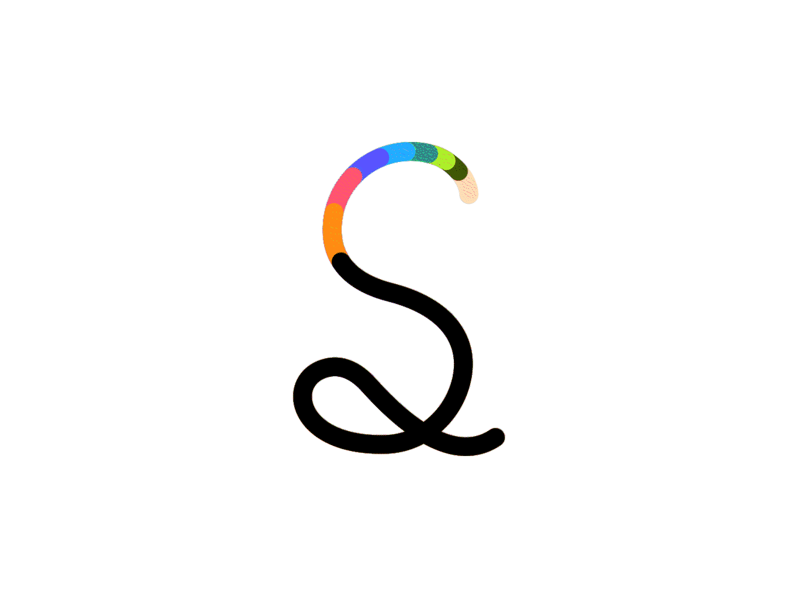 S, As I write it (often!) adobe illustrator animation design illustration letter s minimal typography typography animation