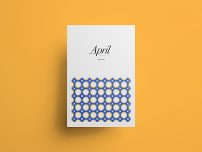 April, Kaleidoscope Pattern blue card design illustration kaleidoscope minimal pattern repitition wallpaper yellow