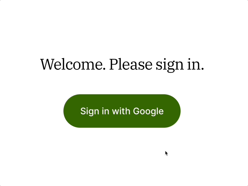 Sign in with Google - Button loading state animation button green interaction interface loading mango state text typing typography typography animation ui