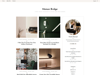 Interior Design Blog blog blog design clean designer elegant interior interior design web webdesign website mockup wordpress