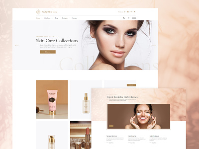 Cosmetics beauty clean cosmetics elegant gold luxury make up packaging shop skin store web wordpress