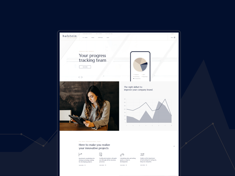 Halstein - Business Consulting Theme advisory business clean company consulting elegant modern webdesign website mockup wordpress