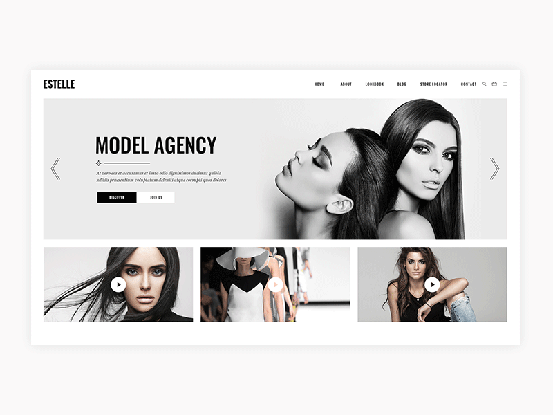 Estelle beauty blog brand elegant fashion lifestyle model agency modelling shop style webdesign website wordpress