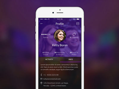 Profile screen app ios mobile ui ux