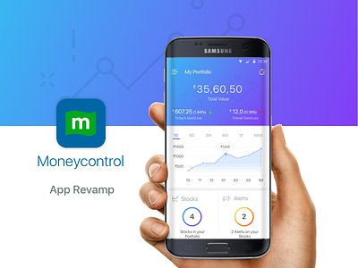 Moneycontrol | Revamp android app finance mobile portfolio stocks ui ux