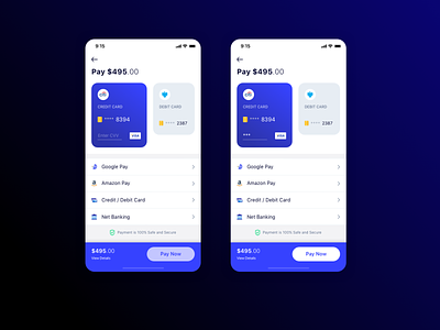 Payment Options app design ios minimal mobile payment ui