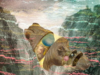 Wanderings 2/6 collage illustration surreal