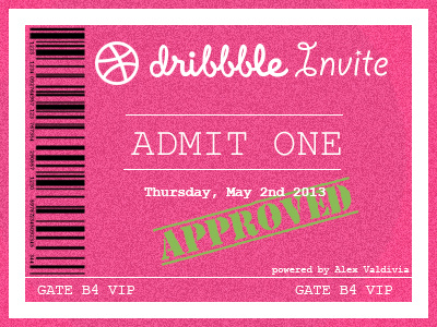 Dribble Ticket debut shot first shot invitation invite ticket