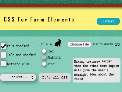 CSS For Form Elements css form element css form elements html form elements html5 form elements