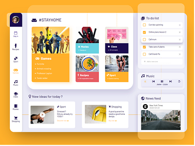 Stay at Home - Quarantine Plan dashboad dashboard design quarantine stayathome stayhome ui webdesign