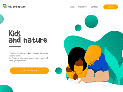 Landing Page | Daily UI #003 education illustration kids landing page landing page ui nature vector