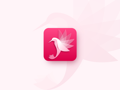 Icon App Colibri | Daily UI 005 bird colibri daily ui daily ui 005 dailyui icon icon app inkscape logo pink vector