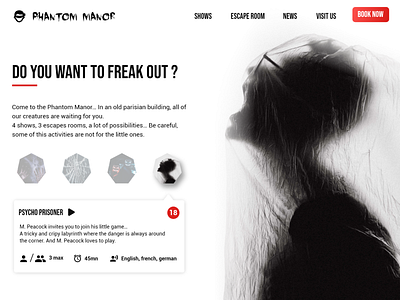 Phantom Manor dribbbleweeklywarmup halloween halloween design landingpage scary webdesign