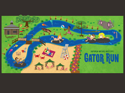 Gator Run animals gator illustration invitation lazy river zoo