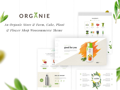 Organie Dribbble cake farm flower organic plant shop woocommerce wordpress