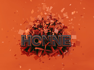 Honne 3d c4d colors design shattered typography