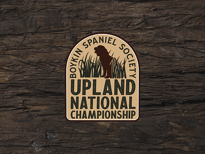 Upland Nationals animals badge badge logo boykin branding dogs hunting logo logo design north carolina retro rustic south carolina vintage