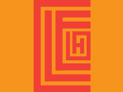 CLE OH - Monogram design logo poster art print design saul bass typography