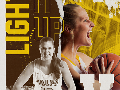 Unused "mixed media" concept for Valparaiso University Athletics