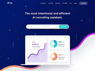 AI Recruitment Assistant - Different Exploration ai assistant ai recruitment graphs infographic minimalistic recruitment recruitment assistant saas ui user interface