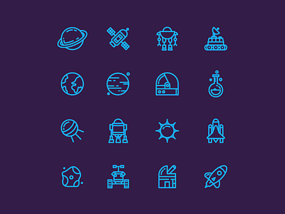 Space - Outline astronomy creative icon icon set iconic iconography interface laboratory outer space outline research science science illustration scifi space unique