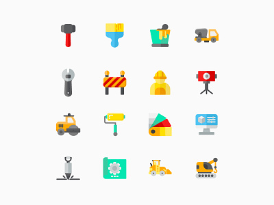 Construction - Flat builder button construction creative flat icon icon app icon set iconic iconography infrastructure tools work