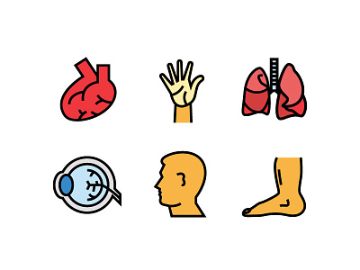 Human Organ icons eye filled line filled outline foot hand head heart human body human organ icon icon design icon set icons icons pack liver outline