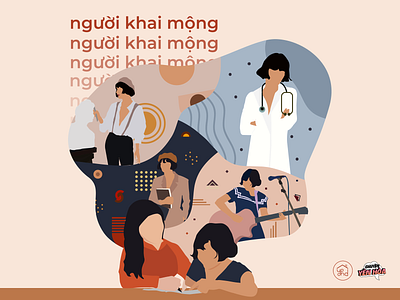 [chuyen yen hoa] nguoi khai mong business woman dream flat design idol illustration illustrator model singer teacher teachers day women in illustration