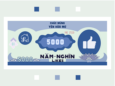 [yenhoa mơ] 5-nghìn likes blue illustration illustrator money money redraw palette vietnam dong vietnamese