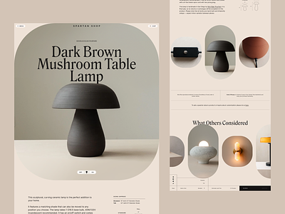 Spartan Shop Concept – Table Lamp – Web Page ecommerce furniture lamp layout light photography product product design shop store typography ui web design