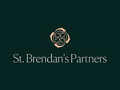 Branding Mark for St. Brendan's Partners branding canela cross design fund funding gold green illustration investment ireland logo logomark logotype management property saint symbol typography