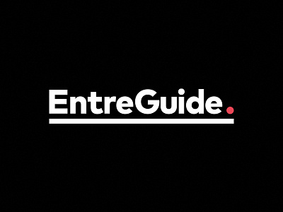 EntreGuide Logotype black logo logotype mark minimalist red type typeface typography underline white