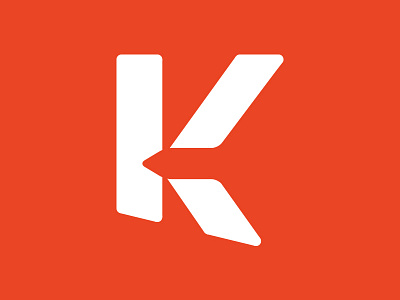Airline Logo branding k logo logomark negative orange spacing symbol typography white