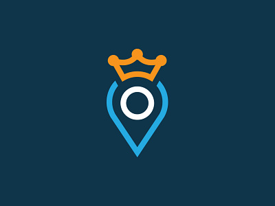 Travel Comparison Website Logo blue crown holiday king logo logomark mark marker pin symbol travel