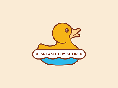Splash Toy Shop Logo blue branding duck logo shop splash store toy yellow
