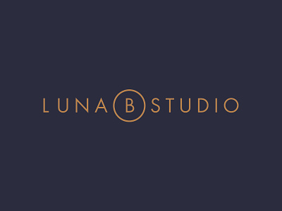Luna B Studio Logo branding clean futura gold identity logo logotype minimalist navy type typography