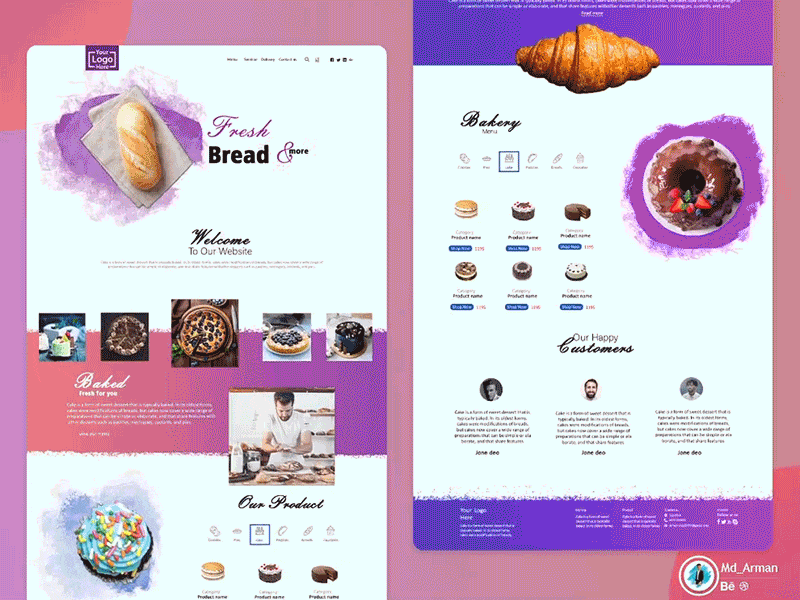 Bakery website UI