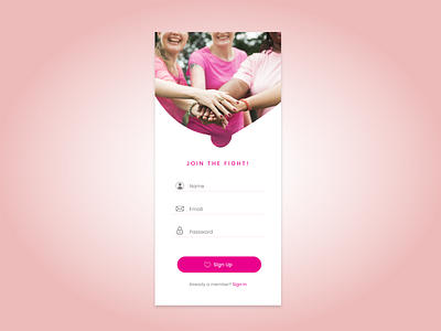 Sign Up App Screen