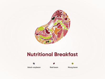 Nutritional Breakfast - Bean ui 吉祥物 向量 品牌 商标 图标 应用 插图 活版印刷 设计
