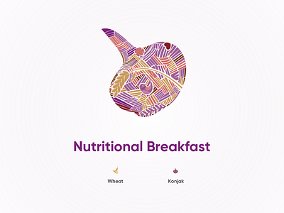 Nutritional Breakfast - Konjak ux 吉祥物 向量 品牌 商标 图标 插图 活版印刷 设计