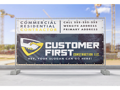 Construction Banner Mock Up banner construction movk on site up